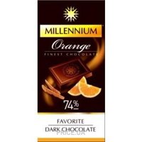 Фото Millennium Шоколад черный с апельсин цедрой 74% 100 г