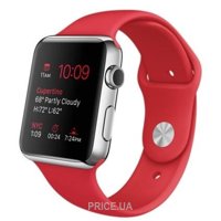 Apple Watch 42mm Stainless Steel Case with RED Sport Band (MLLE2)