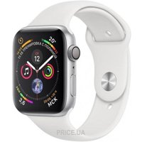 Apple Watch Series 4 (GPS) 40mm Silver Aluminum Case with White Sport Band (MU642)