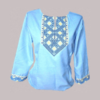 Фото Рубашка Украинская вышиванка 219203 цвет голубой р